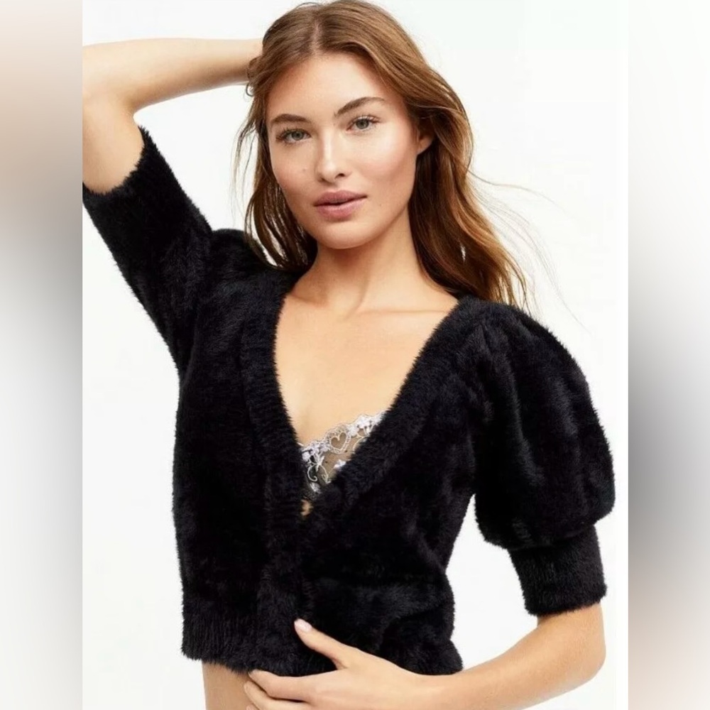 For Love & Lemons Fiona Cardigan In Black Size M